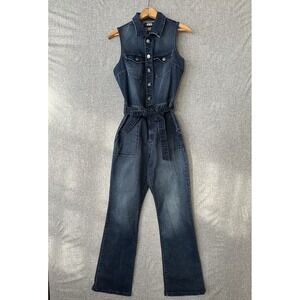 Rewash Women's Denim Jumpsuit with Belt Large